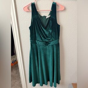 Grace Karin Emerald Green Velvet Midi Dress